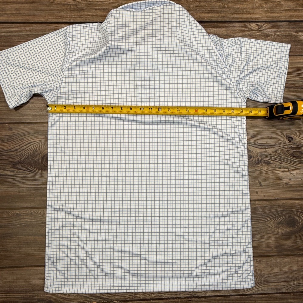 Collars & Co Mens Dress Collar Polo Size Large Thin Blue Check NEW - Picture 6 of 10